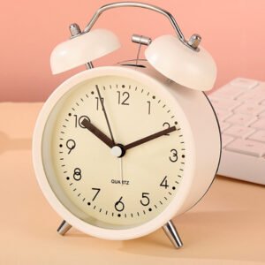 3.8 inch desk clock Compact Metal Alarm with Night Light