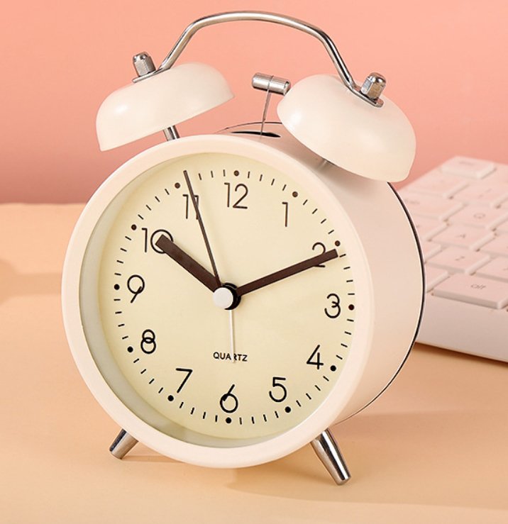 3.8 inch desk clock Compact Metal Alarm with Night Light