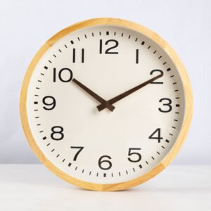 round solid wood wall clock