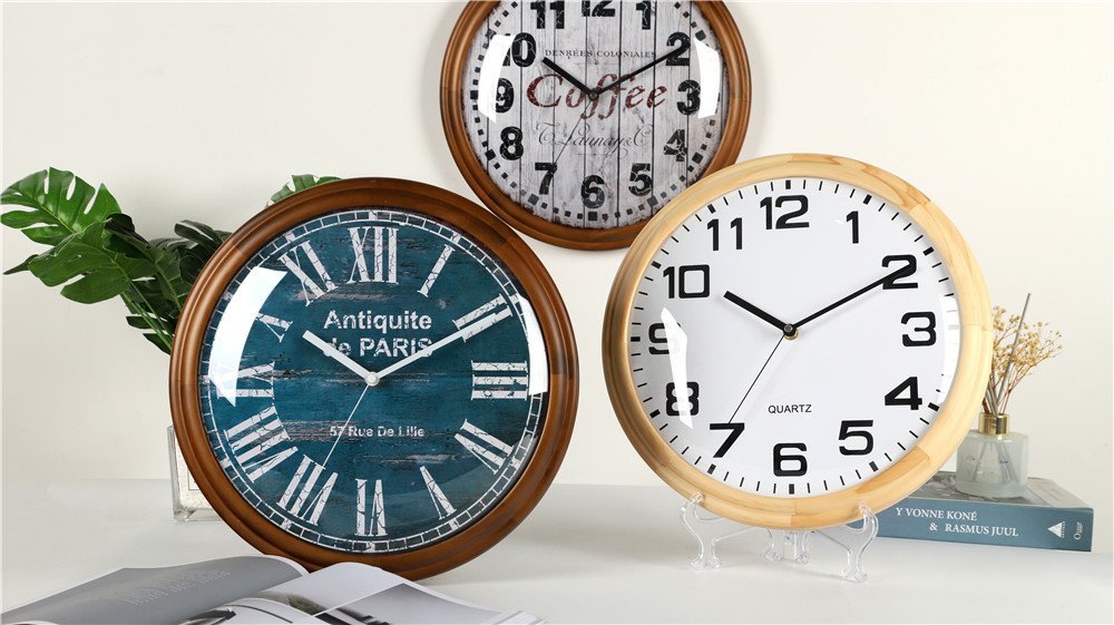 soild wooden wall clock