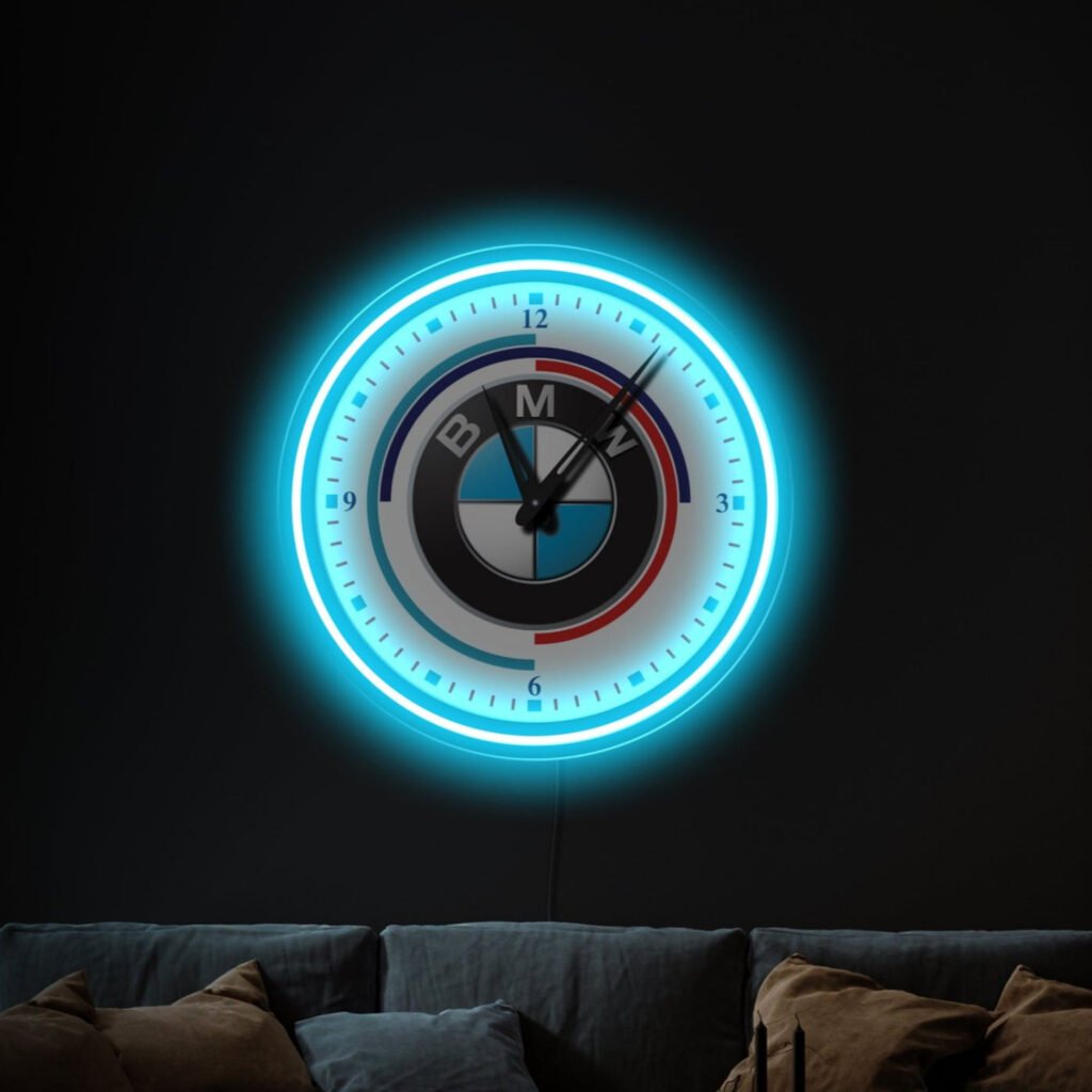 neon wall clock
