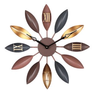flower iron wall clock
