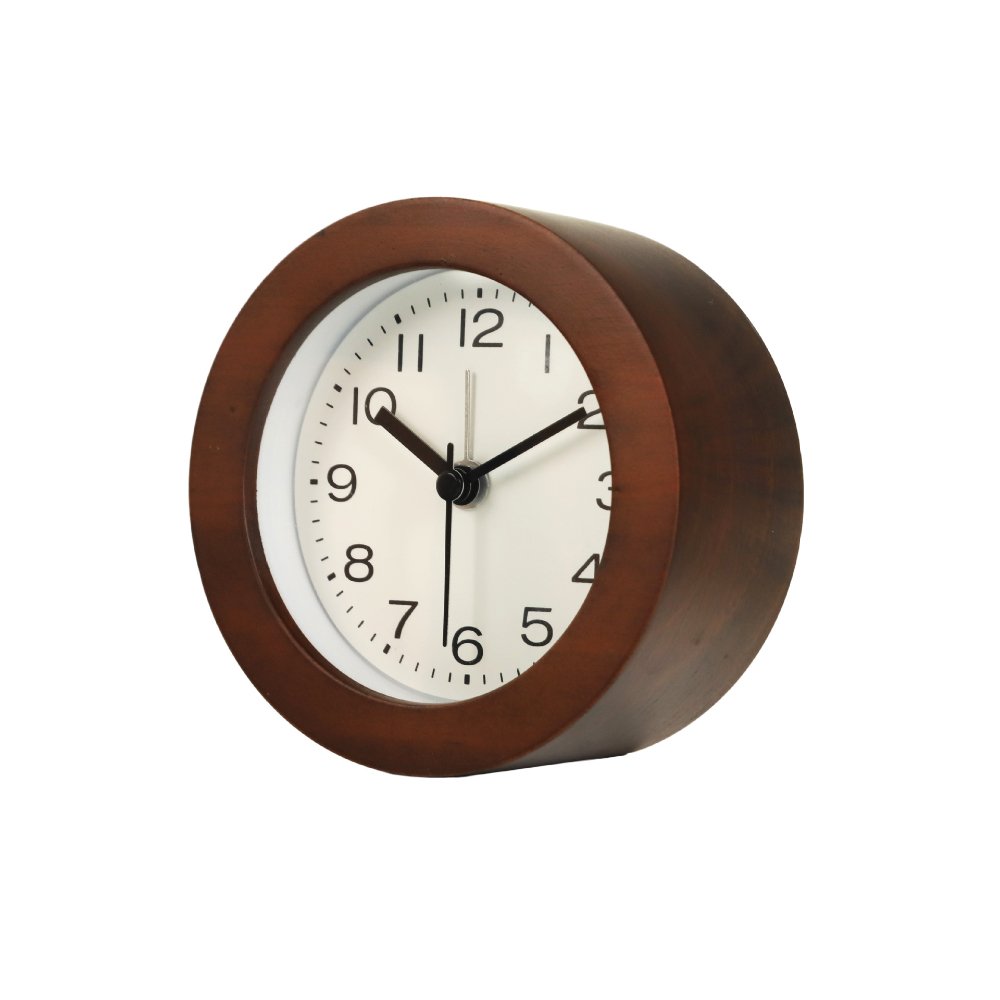 wooden desk clock
