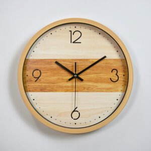 wooden finish plastic wall clock